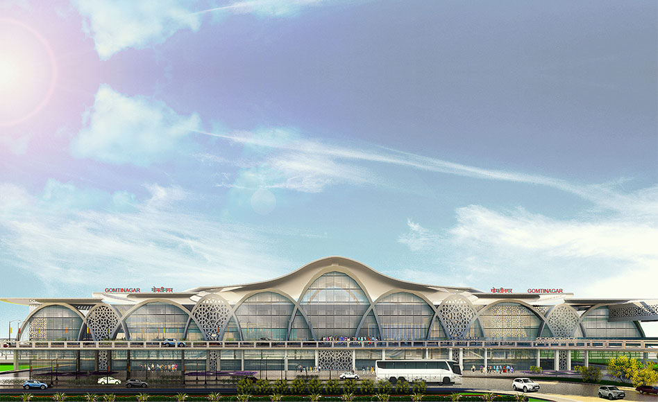 Gomti Nagar Railway Station architecture by CP Kukreja