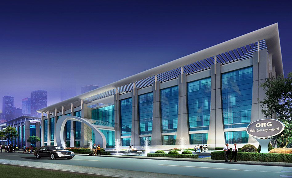 QRG Marengo Asia Hospital exterior view designed by CP Kukreja Architects