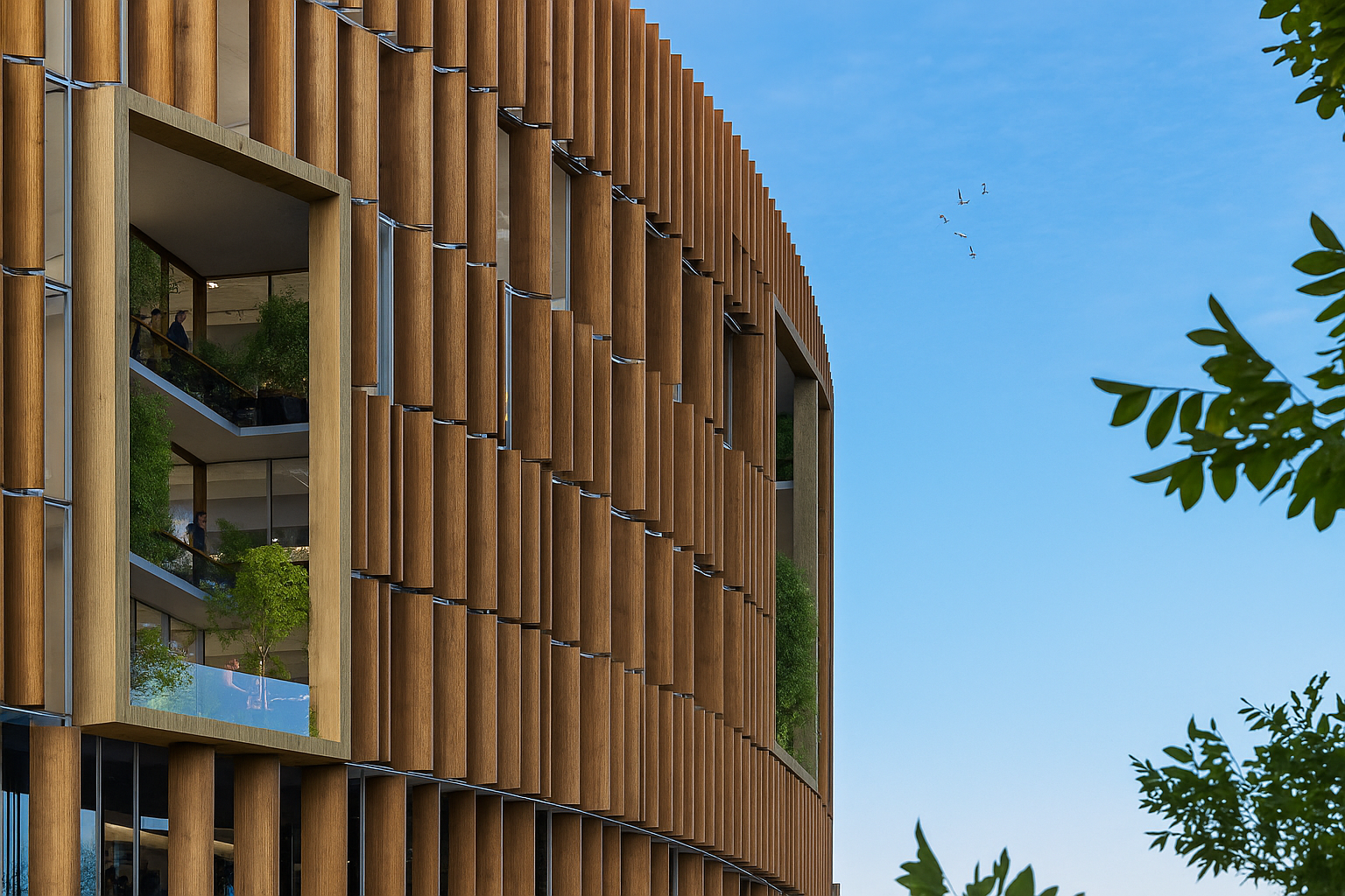 Facade detail of Technopark office building, Kerala designed by CP Kukreja Architects